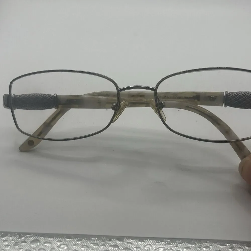 Valerie Spencer Off-White/Translucent Tortoise Shell w/Silver Basketweave Frames